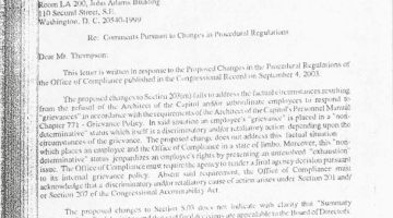 Cover Page Of The Jeffrey H. Leib - Attorney: Comments Pursuant to Changes in Procedural Regulations - October 6, 2003 PDF