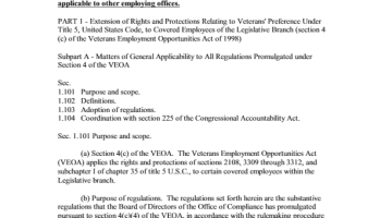 Cover Page Of The Text of Adopted Veterans' Employment Opportunities Regulations PDF