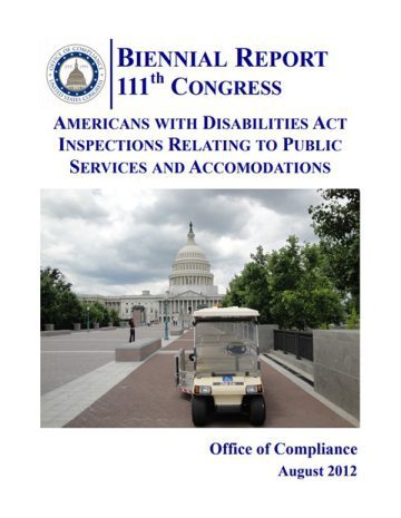 ADA Biennial Inspection Report for the 111th Congress (August 2012) first page pdf screenshot