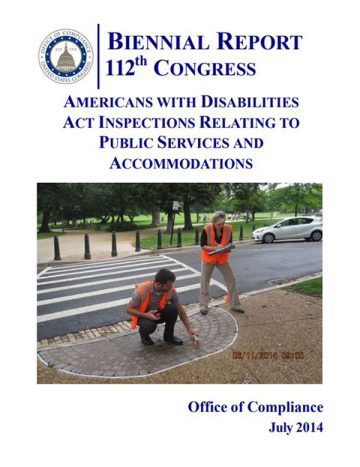 ADA Biennial Inspection Report for the 112th Congress (July 2014) first page pdf screenshot