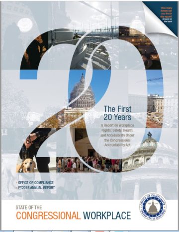 Cover of the State of the Congressional Workplace - The First 20 Years - FY 2015 Annual Report pdf