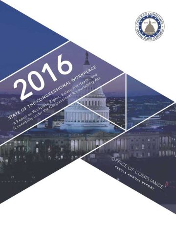 Cover Page of the State Of the Congressional Workplace Annual Report 2016 pdf