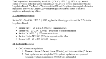 Cover Page of the Fair Labor Standards Act pdf