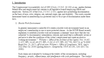 Cover Page of the Harassment: Who Can Be Held Responsible Under the CAA pdf