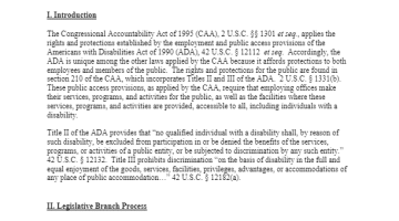 Cover Page of the Public Access Provisions of ADA Titles II and III under the CAA pdf