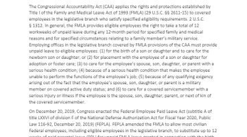 Cover Page Of The Notice on implementing the paid parental leave provisions of the Federal Employee Paid Leave Act in the Legislative Branch - Final Retry PDF