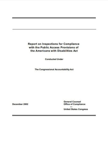 ADA Biennial Inspection Report for the 107th Congress (Dec. 2002) first page PDF screenshot