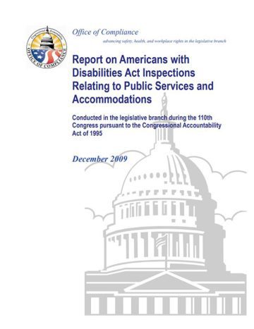 ADA Biennial Inspection Report for the 110th Congress (Dec 2009) first page pdf screenshot