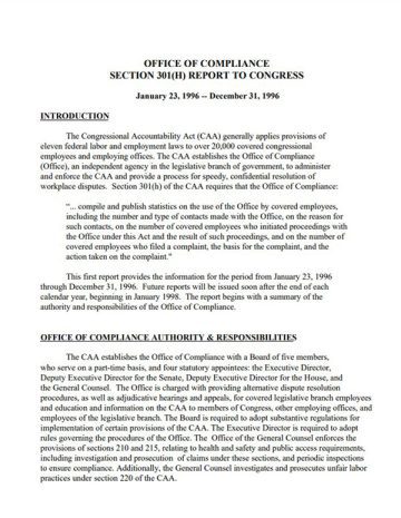 OC Section 301(H) Report to Congress 1996 first page PDF screenshot