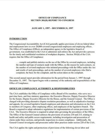 OOC Section 301(H) Report to Congress 1997 first page PDF screenshot