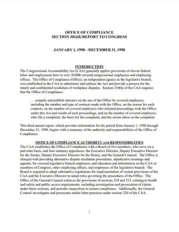 OOC Section 301(H) Report to Congress 1998 first page PDF screenshot