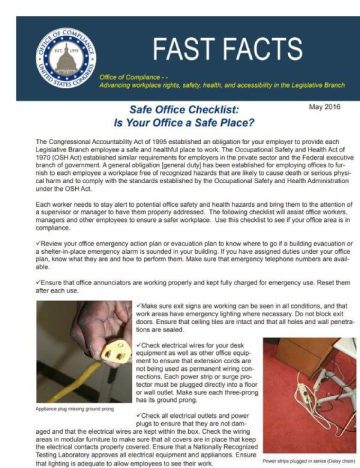 Safe Office Checklist: Is Your Office a Safe Place PDF cover