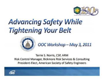 Cover of the Advancing Safety While Tightening Your Belt - OOC Workshop - 20110503 pdf