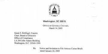 Featured Image of the Amicus Curae Brief by the Office of the Architect of the Capitol - Re: January 24, 2005 Notice and Invitation to File Amicus Curae Briefs PDF