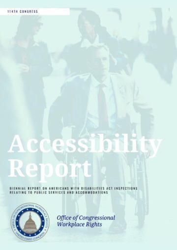 Cover of the Biennial Report on Americans with Disabilities Act Inspections Relating to Public Services and Accommodations - 114th Congress pdf
