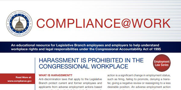 Featured Image Of The Compliance at Work - Harassment is prohibited in the Congressional Workplace PDF