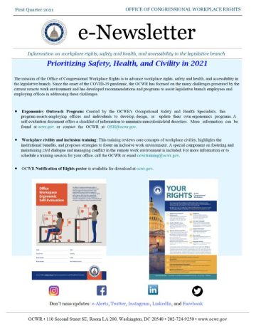 Cover Page of the e-Newsletter First Quarter 2021 pdf