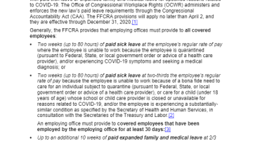 Cover Page of the Families First Coronavirus Response Act: Paid Leave Requirements for Employing Offices in the Legislative Branch pdf