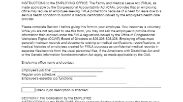 Cover page Form A - Certification of Health Care Provider for Employee's Serious Health Condition pdf