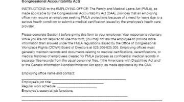 Cover page of the Form B - Certification of Health Care Provider for Family Member's Serious Health Condition pdf