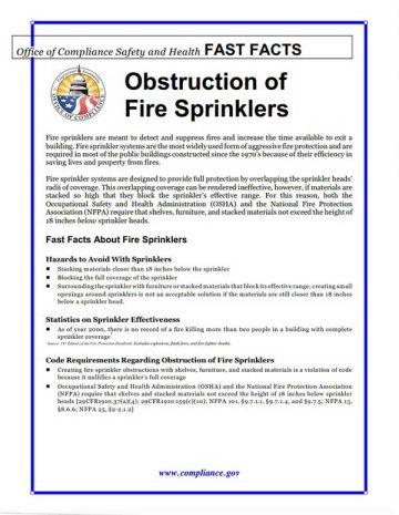 Cover Page Of The Obstruction of Fire Sprinklers PDF