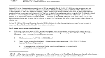 Cover page of the PDF Annual Report on Awards and Settlements for Calendar Year 2020 for Employing Offices of the House of Representatives-pdf