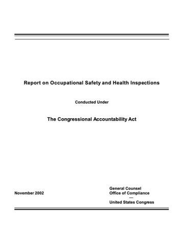 Cover of the OSH Biennial Inspection Report for the 107th Congress (Nov 2002)