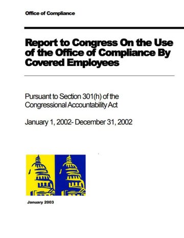 Cover Image of the Report to Congress on the Use of the OOC by Covered Employees 2002