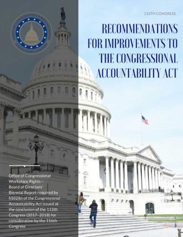 Cover Page of the Recommendations for Improvements to the Congressional Accountability Act - 116th Congress pdf