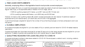 Cover page of Legislative Branch Employee Rights, Paid Sick Leave, and Expanded Family and Medical Leave Under the Families First Coronavirus Response Act pdf