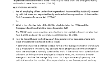 Cover Page of Families First Coronavirus Response Act: Questions & Answers* pdf