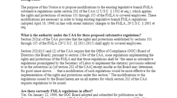Notice of Proposed Regulations Extending Rights and Protections Under the Family and Medical Leave Act of 1993 (FMLA) Modifying the Rights and Protections - September 16, 2015