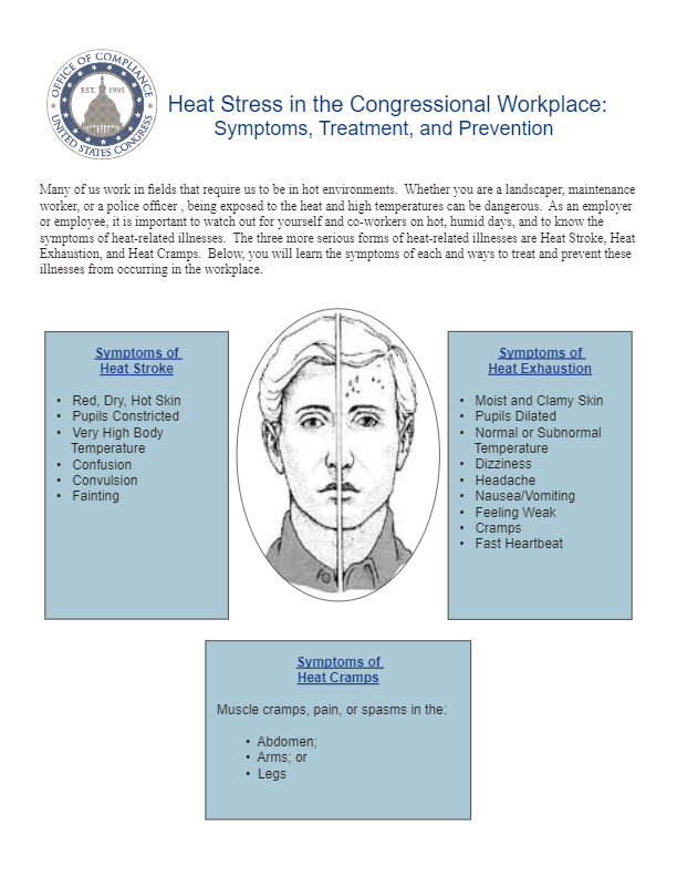 Cover Page of the PDF Heat Stress in the Congressional Workplace: Symptoms, Treatment, and Prevention pdf