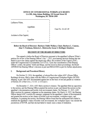First page of a legal decision