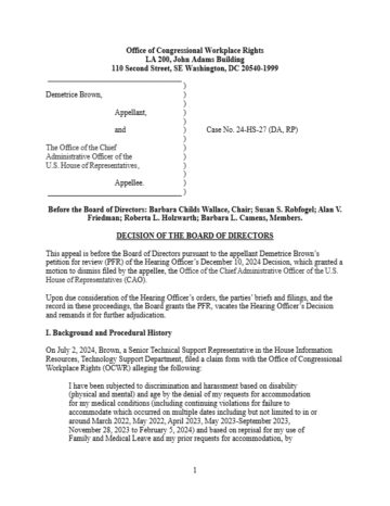 First page of a legal decision