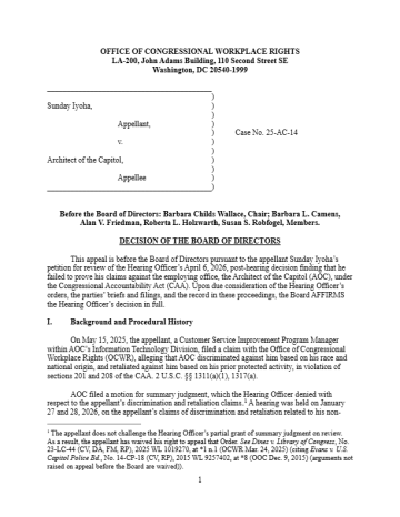First page of a legal decision