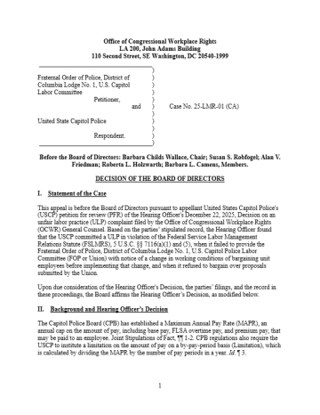 First page of a legal decision