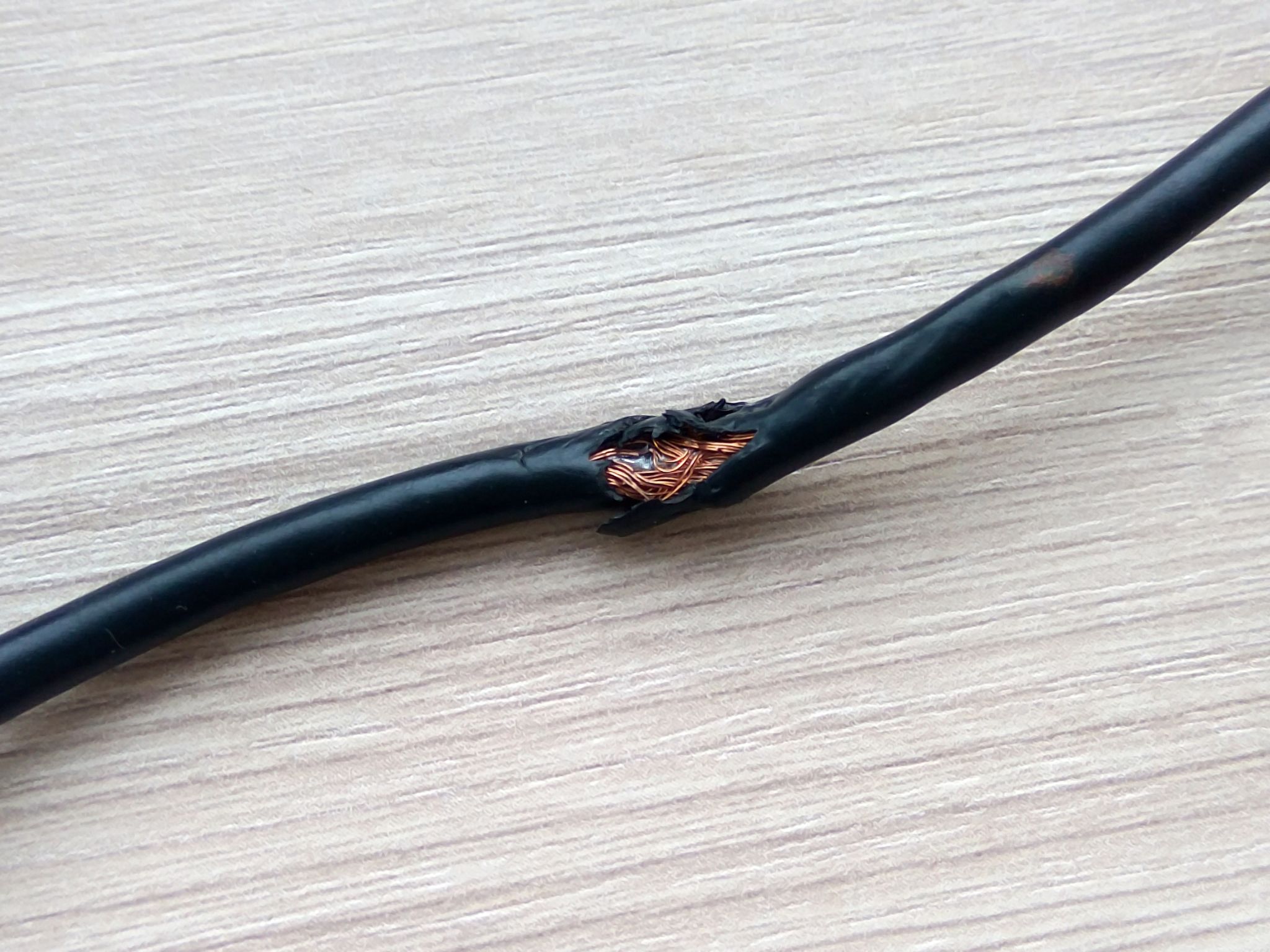 a damaged power cord