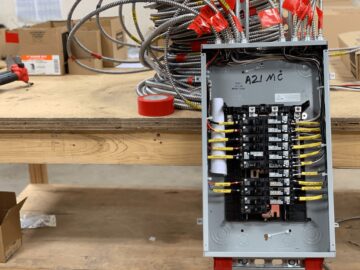 an open electrical panel