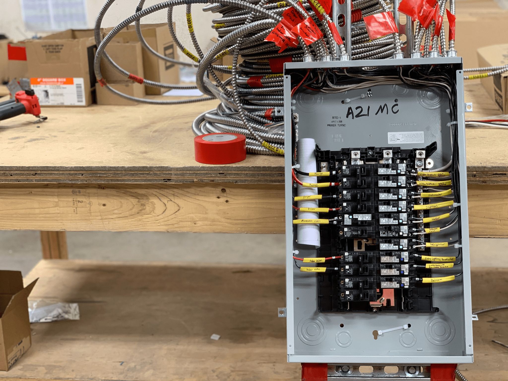 an open electrical panel
