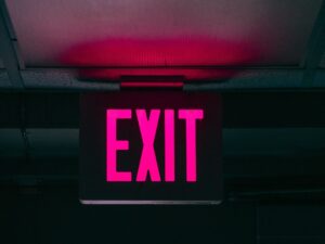 an exit sign