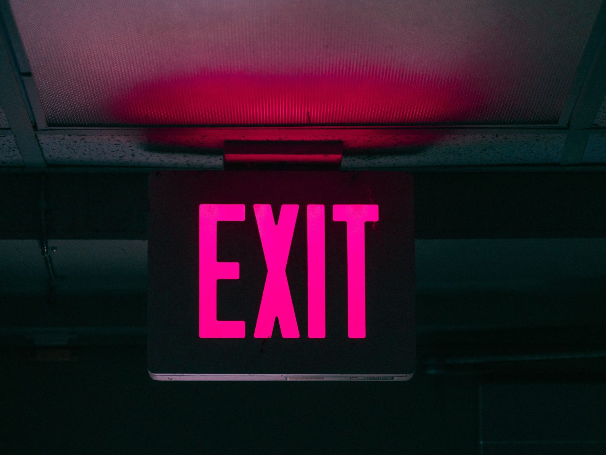 an exit sign