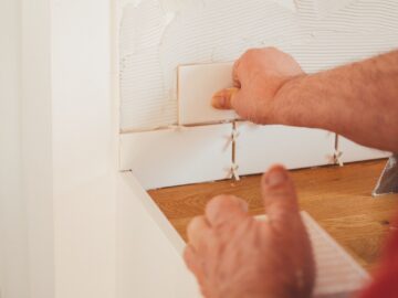 installation of ceiling tiles