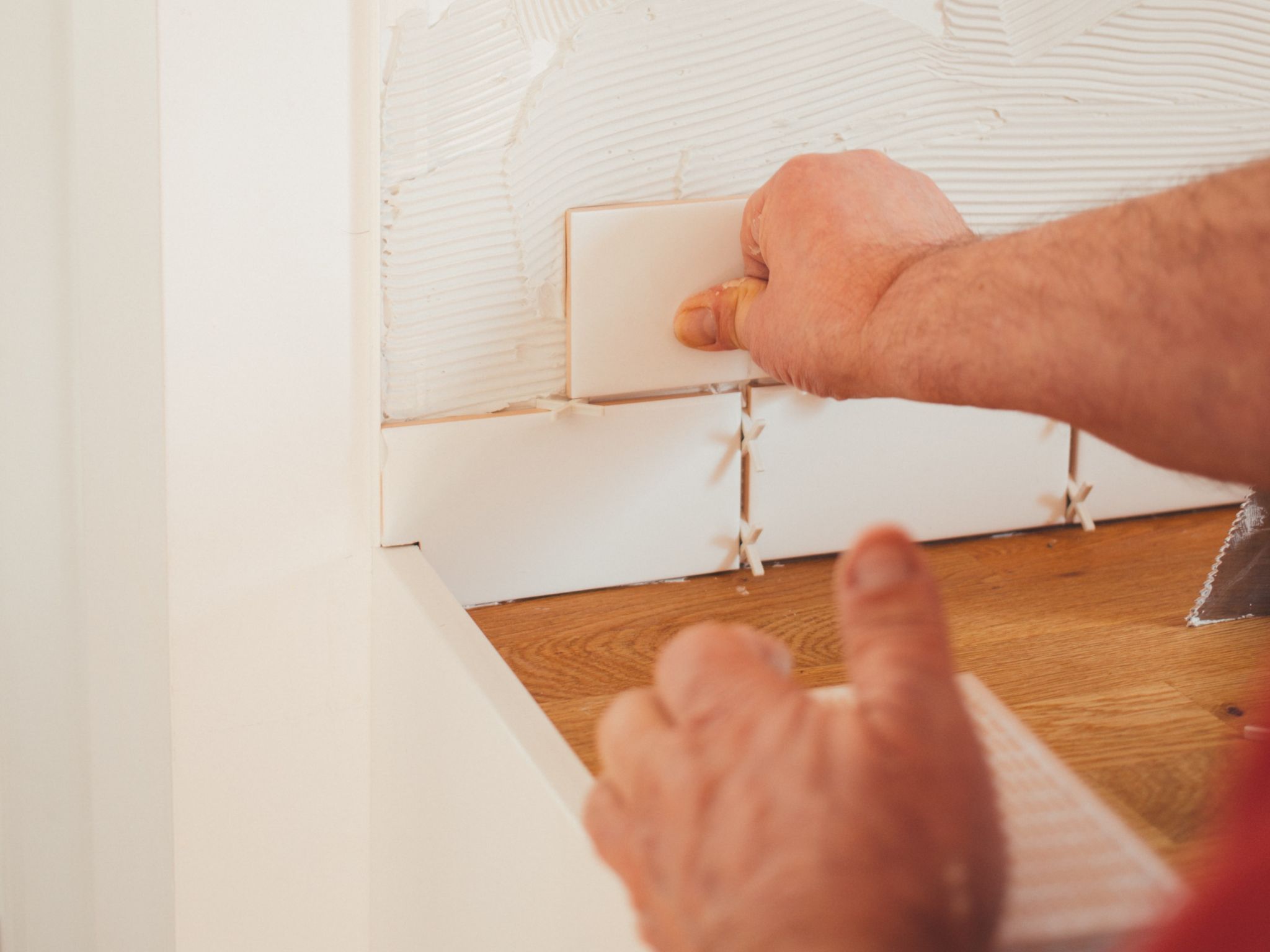 installation of ceiling tiles