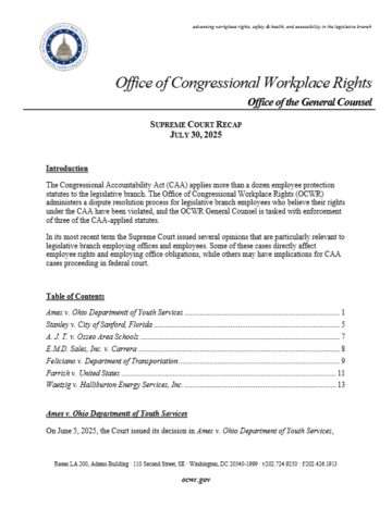 First page of a typed document